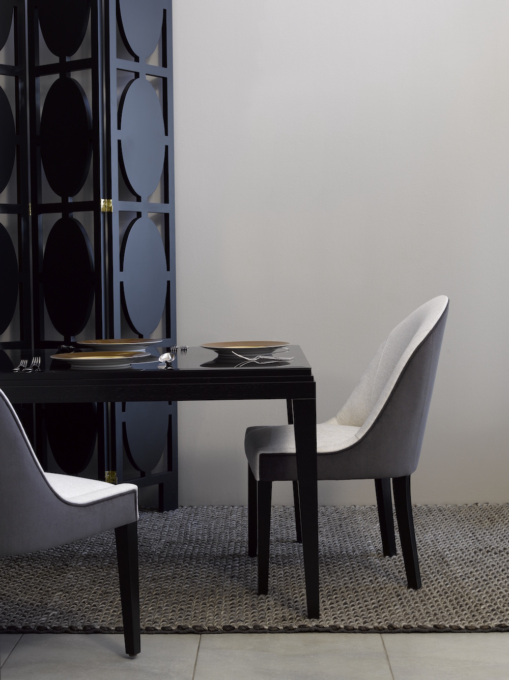 Black glass top dining table discount